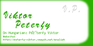 viktor peterfy business card